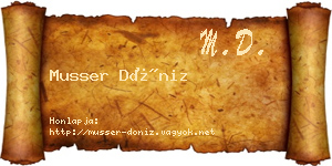 Musser Döniz névjegykártya